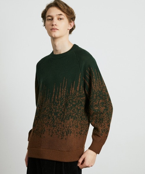 グラデーションジャガードニット