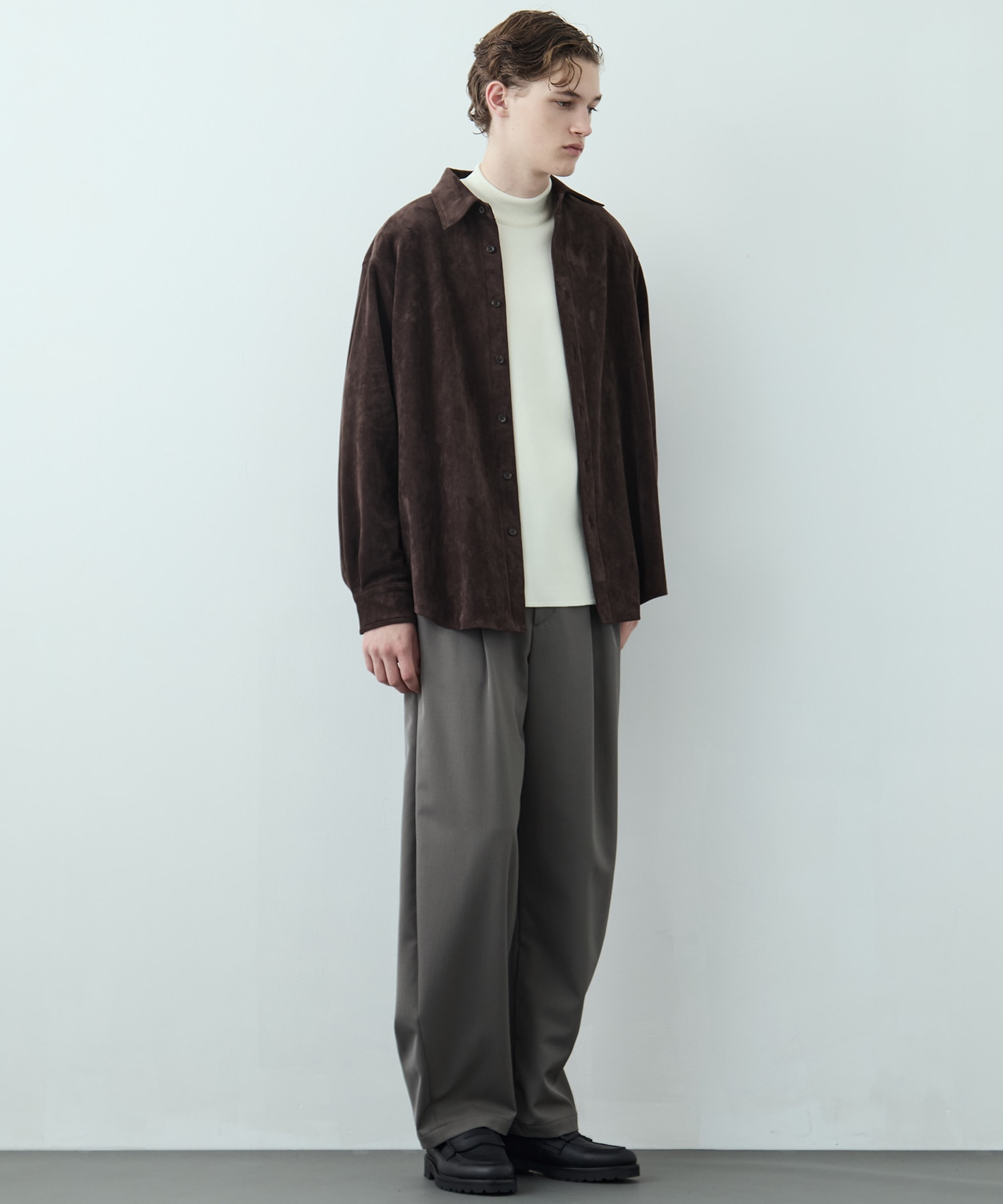 CLEAR WOOL 2タックバレルスラックス