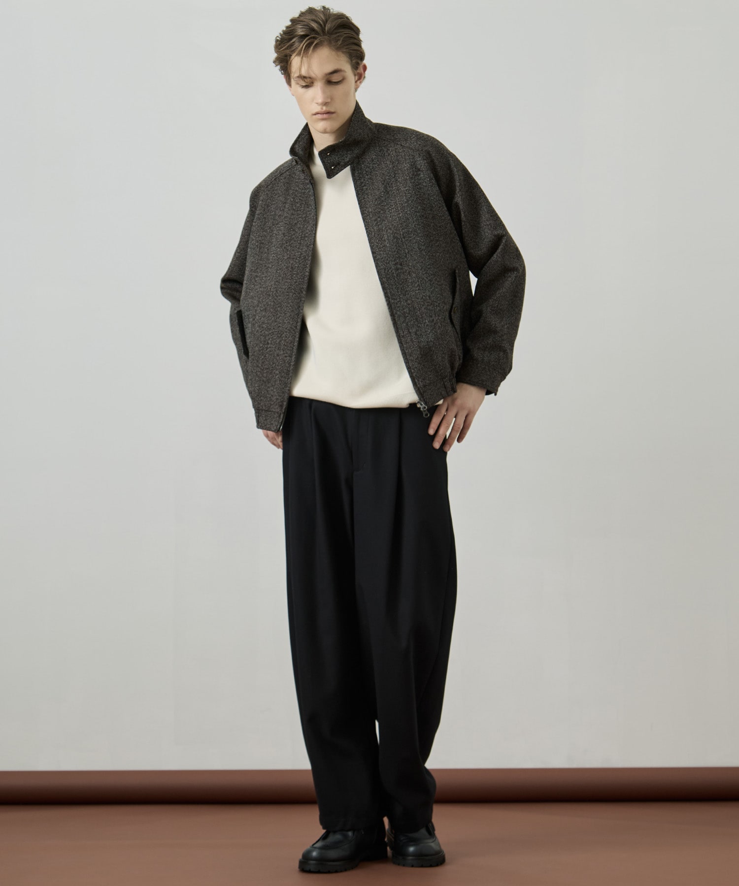 シェットランドウール ハリントンジャケット