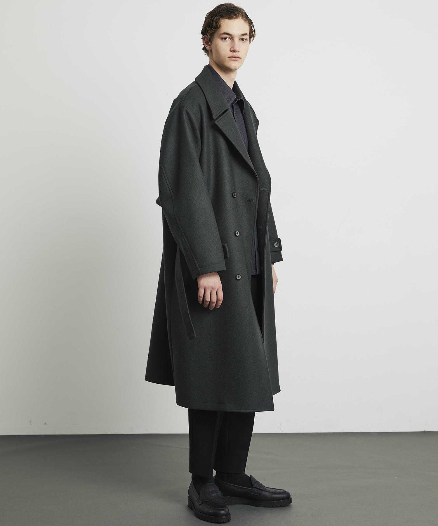 残りわずか〉超撥水 SUPER 140's 2way スタンドコート(1 DARK GREY
