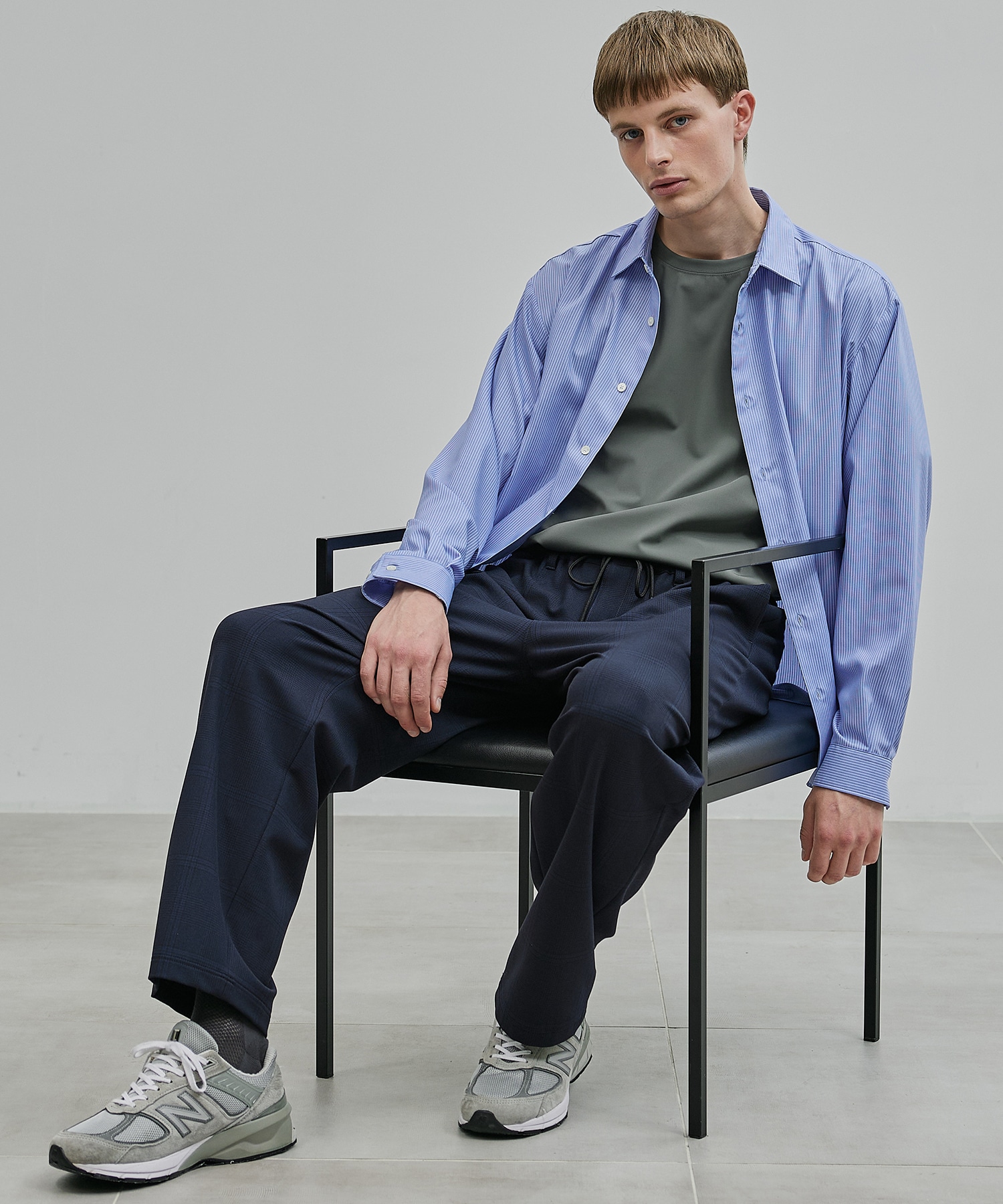 DRY RAYON ストライプリラックスシャツ