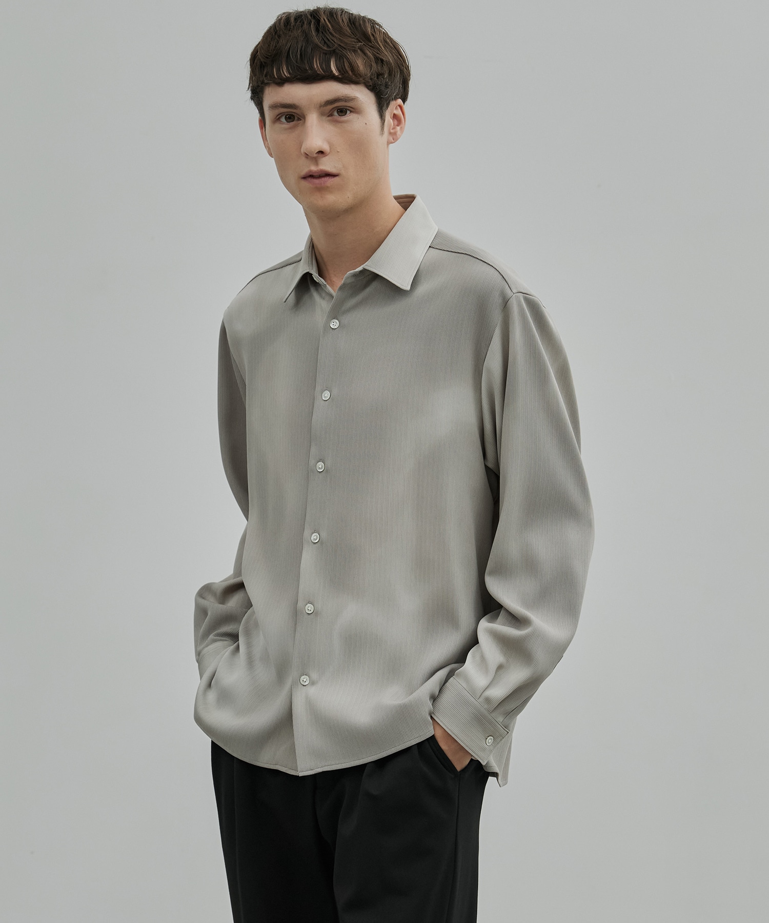 COLD DRY GRADATION PLEATS ロングスリーブシャツ