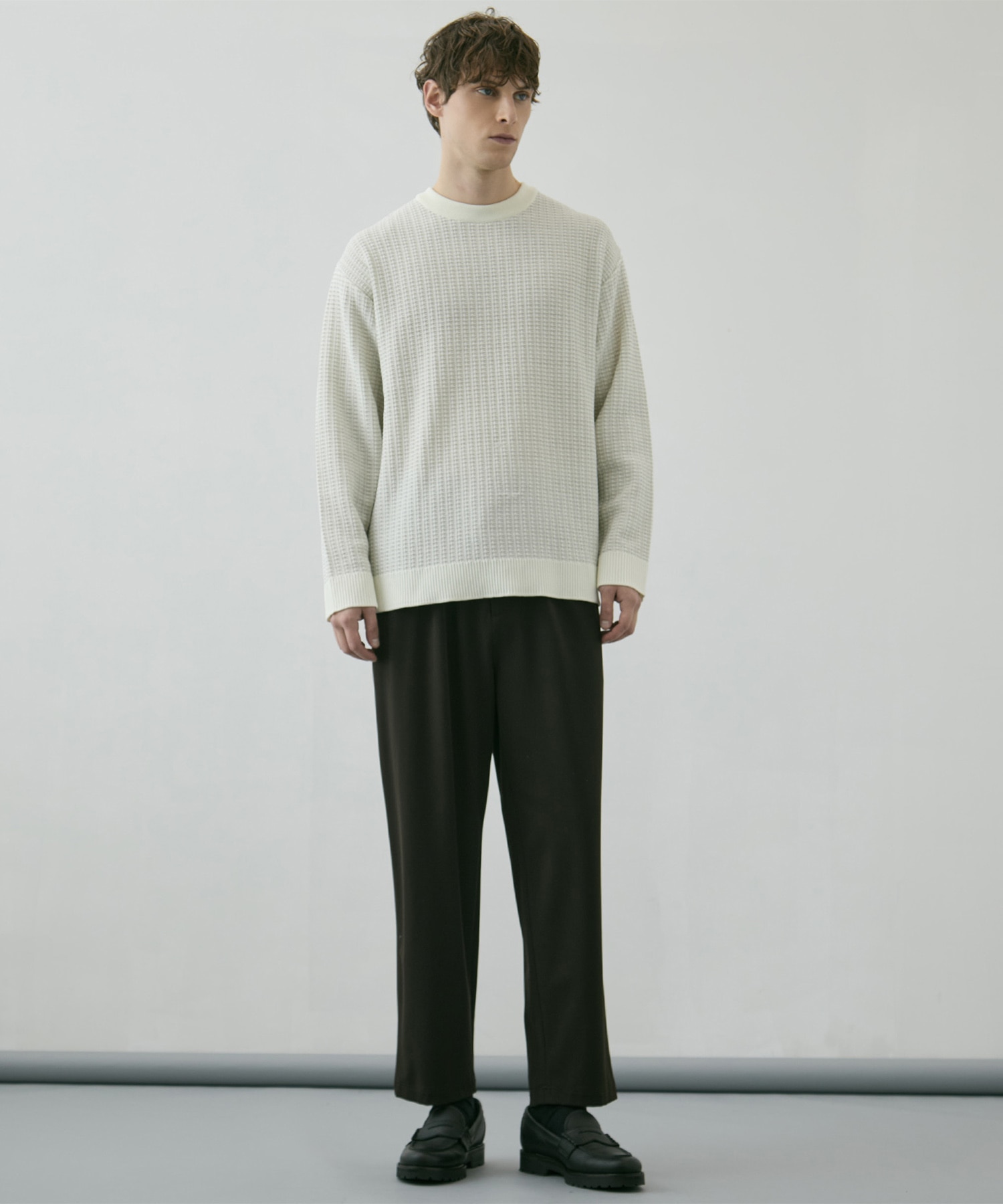 アウトラスト ジャガード クルーネックニット