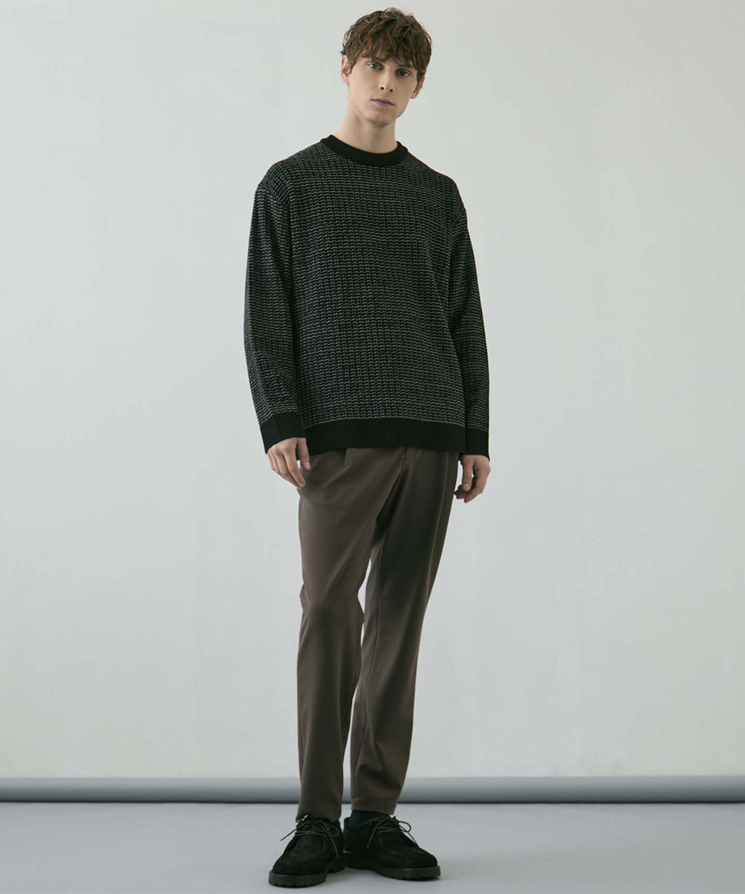 アウトラスト ジャガード クルーネックニット