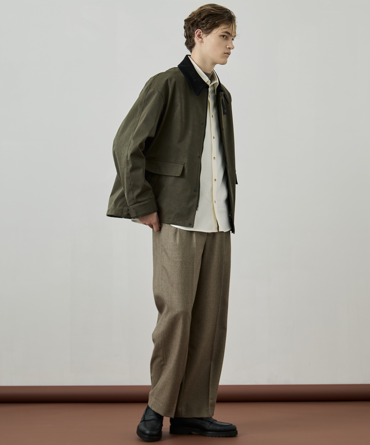 〈残りわずか〉ウールフラノ レギュラーカラーシャツ