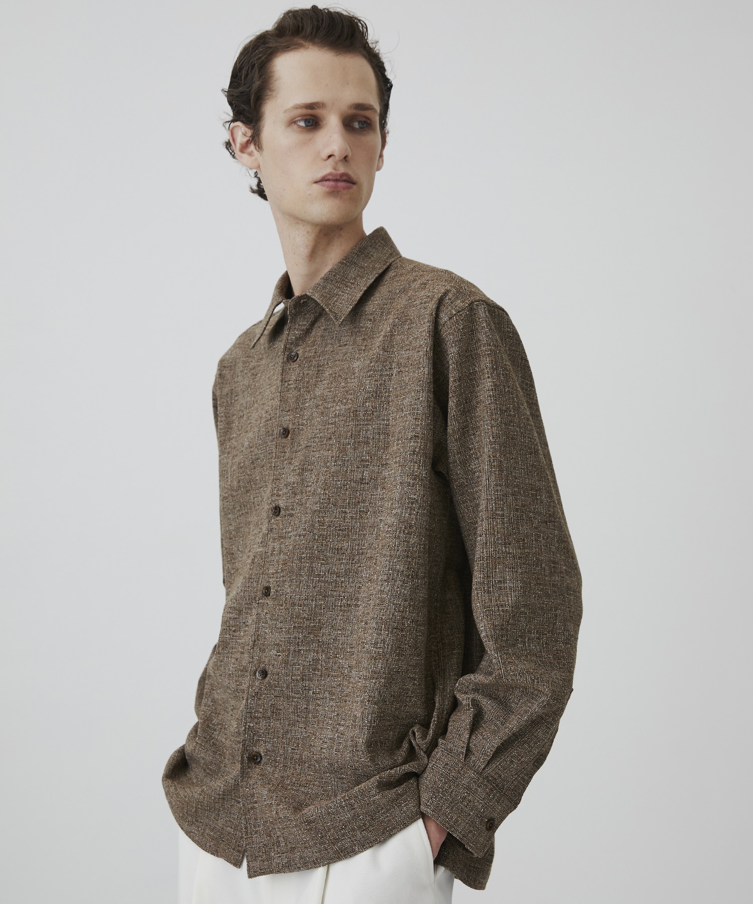 〈再入荷なし〉LIGHT TWEED ロングスリーブシャツ