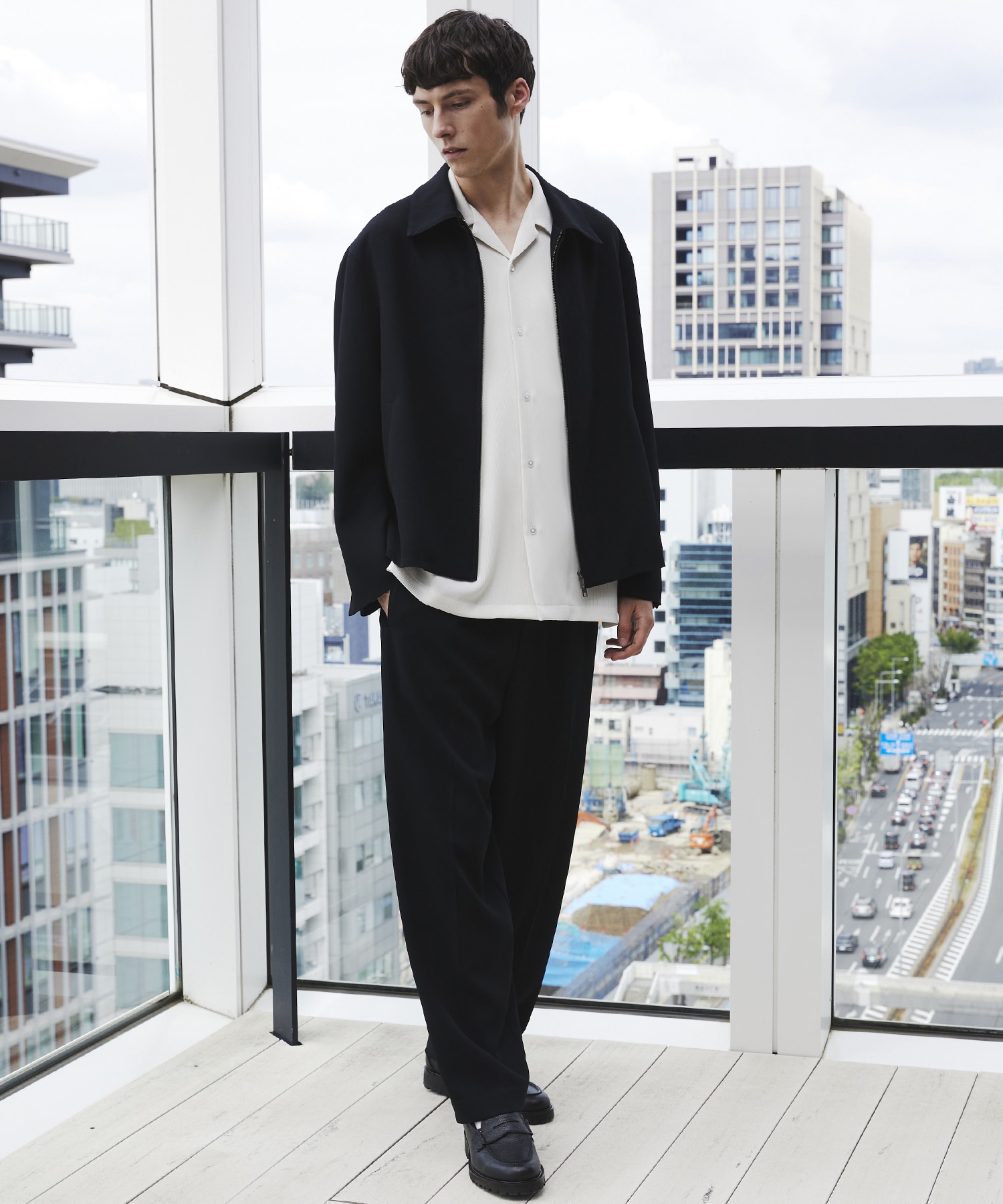 〈残りわずか|再入荷なし〉COLD DRY PLEATS ハリントンブルゾン