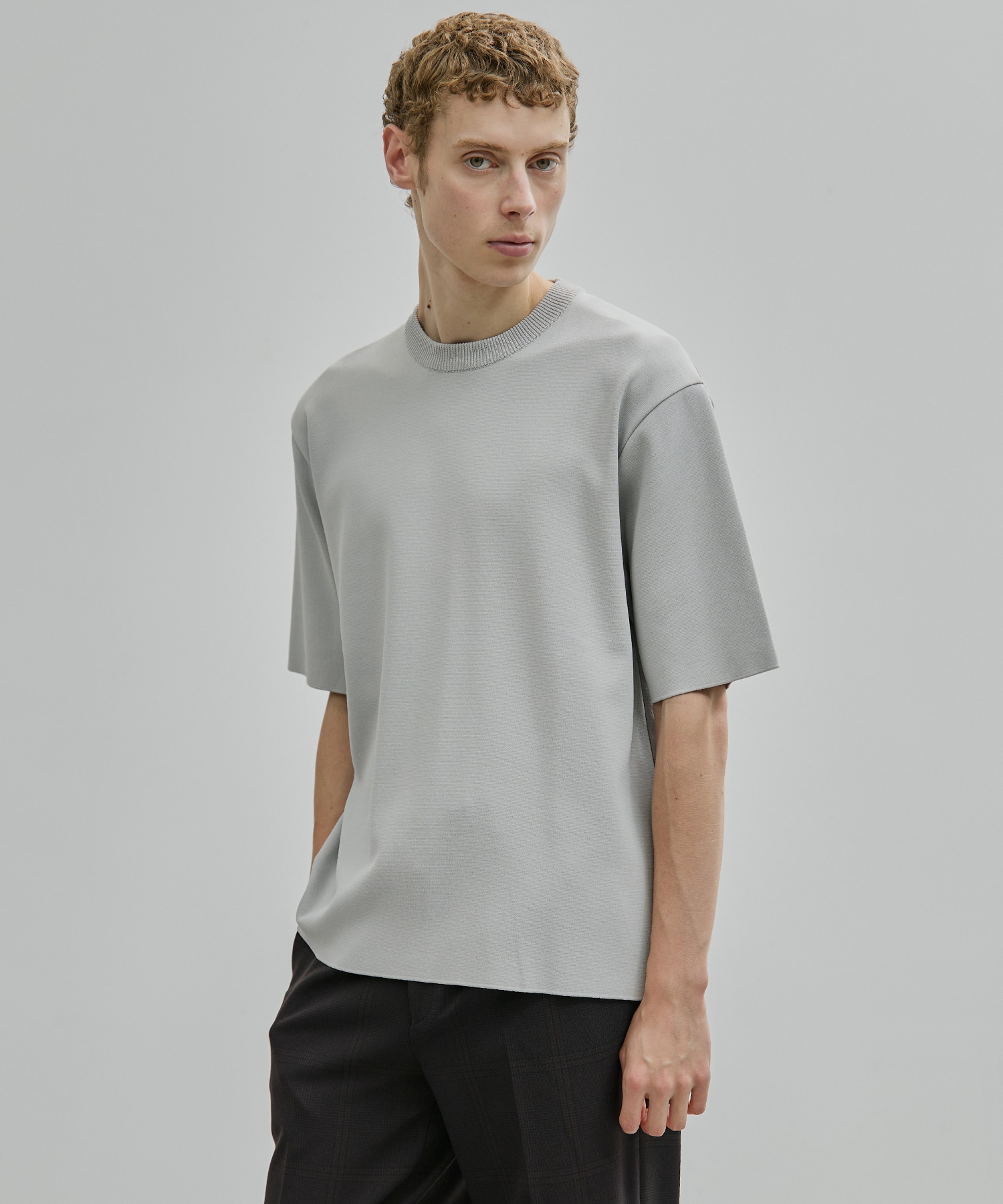 18G サーブルストレッチクルーネックニットTEE