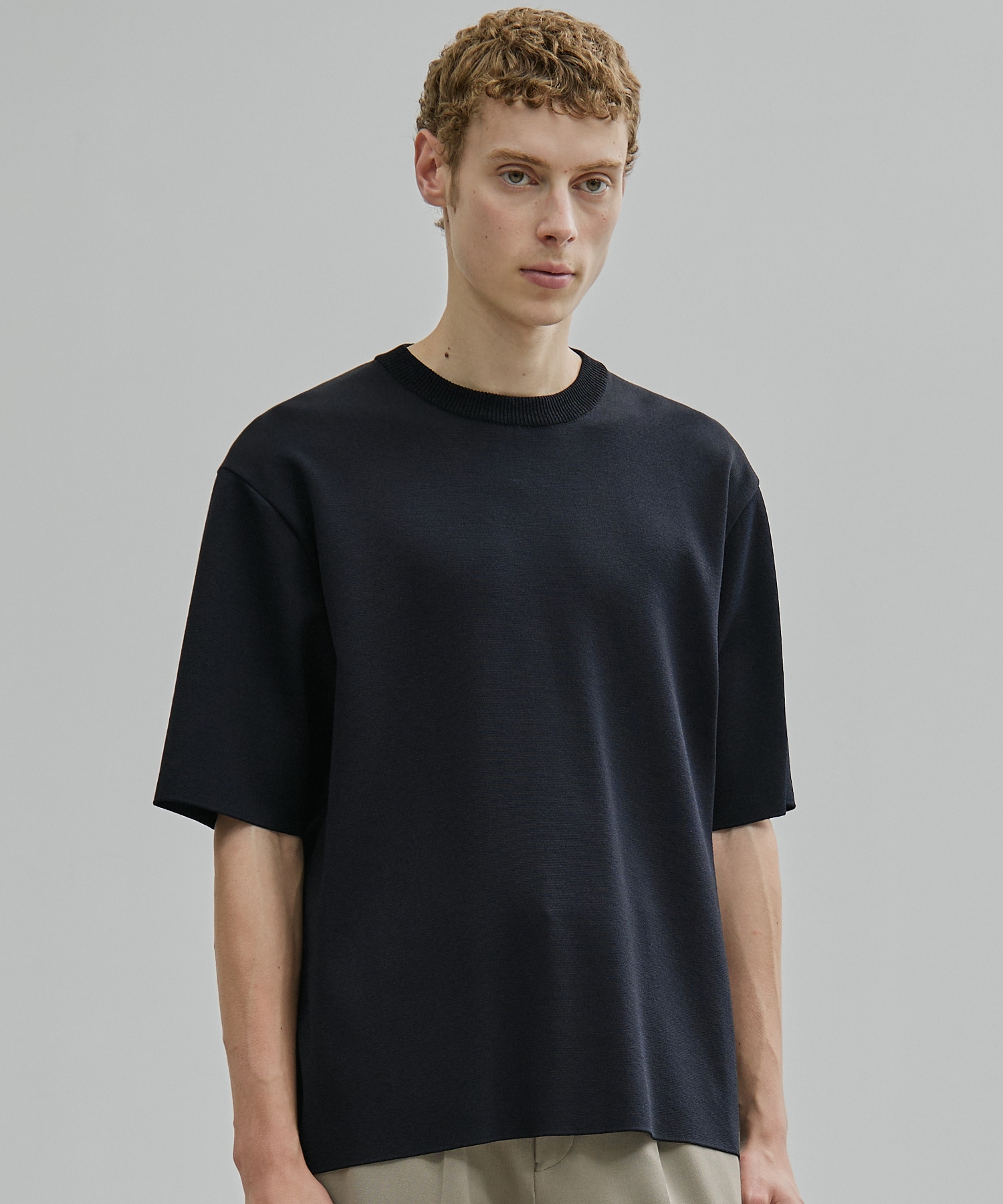 18G サーブルストレッチクルーネックニットTEE