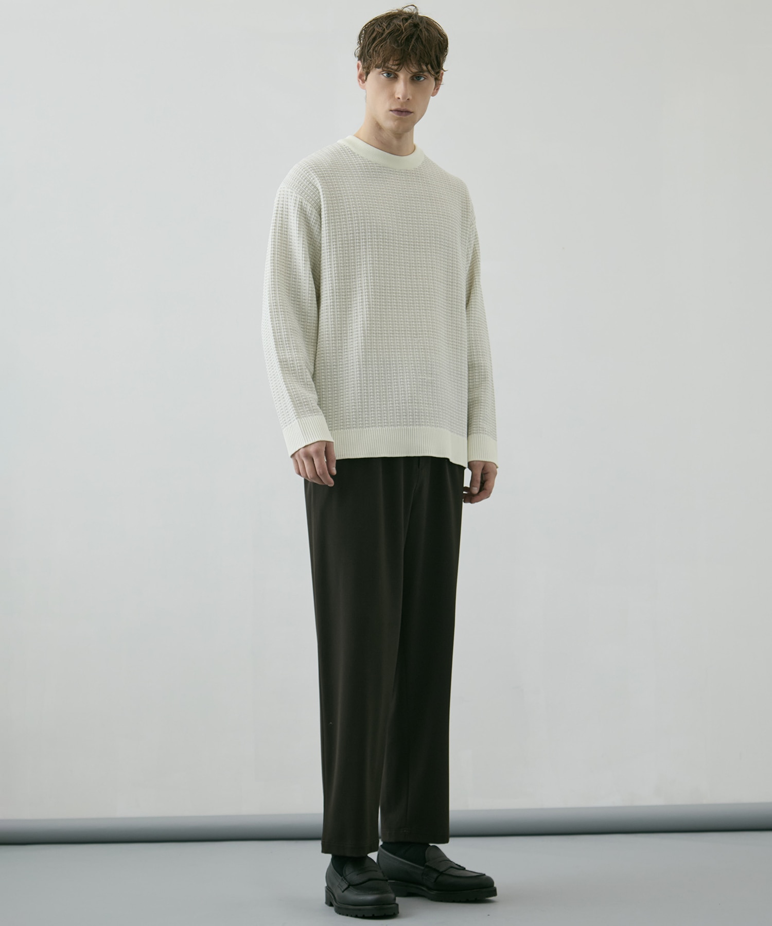 アウトラスト ジャガード クルーネックニット