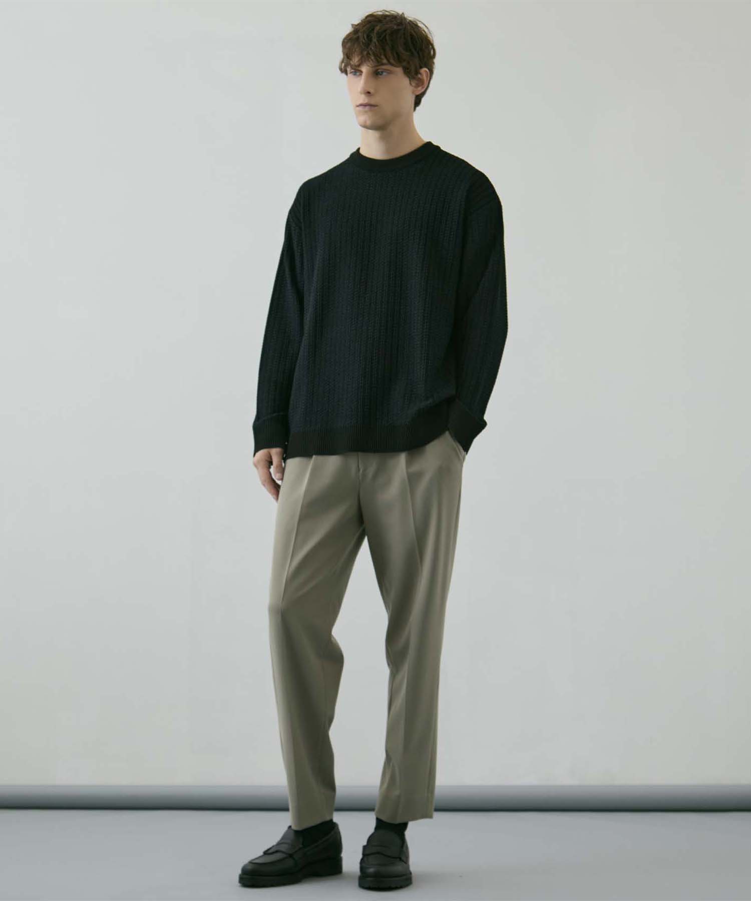 アウトラスト ジャガード クルーネックニット