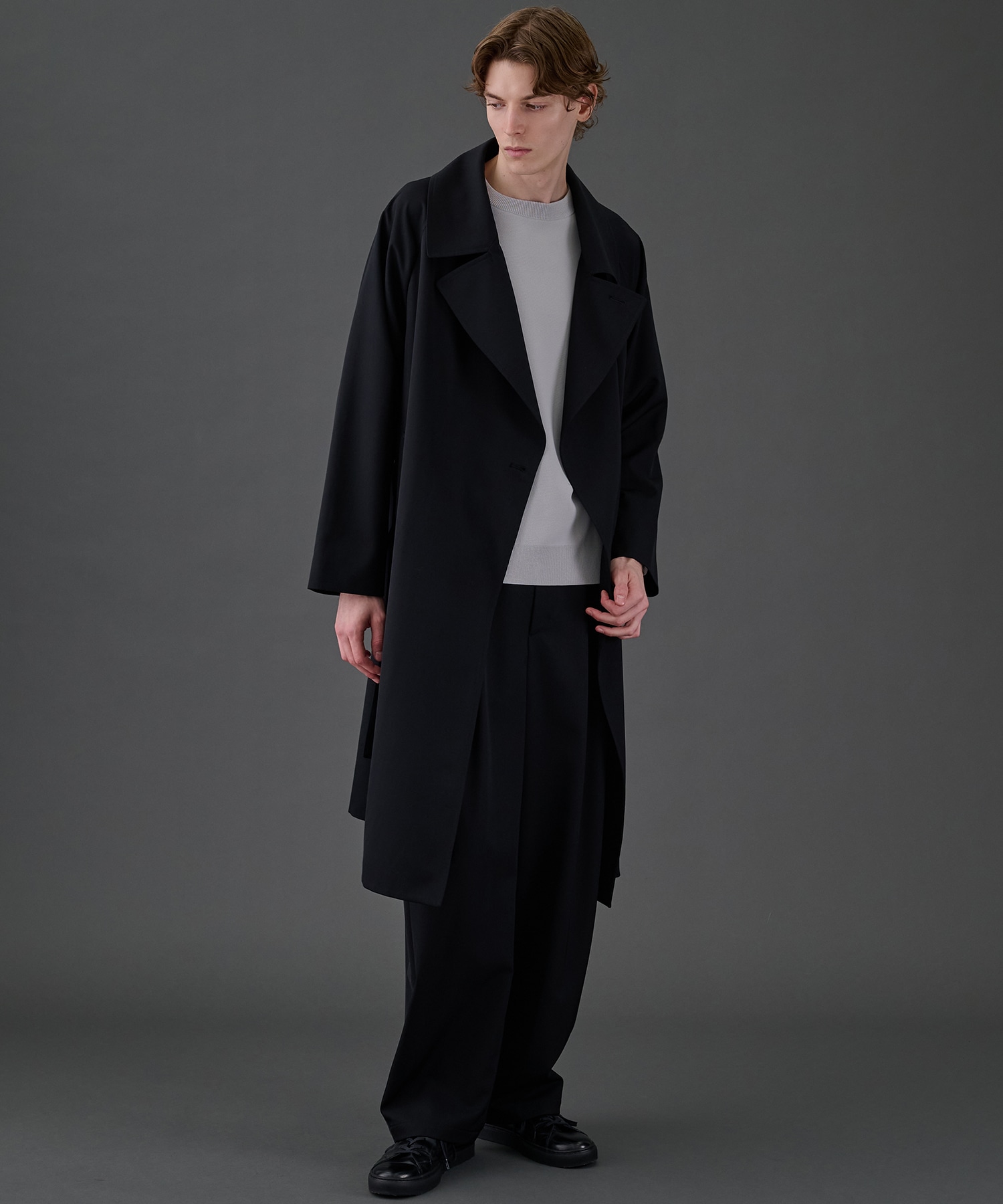 CLEAR WOOL 2タックバレルスラックス