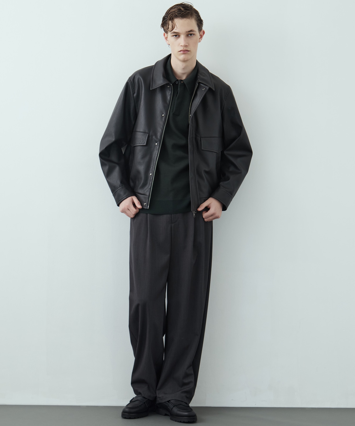 【美品】UNITED TOKYO レザーコンビボンディングブルゾン タグ付き未使用】UNITED TOKYO Inpelsaレザーコンビブルゾン