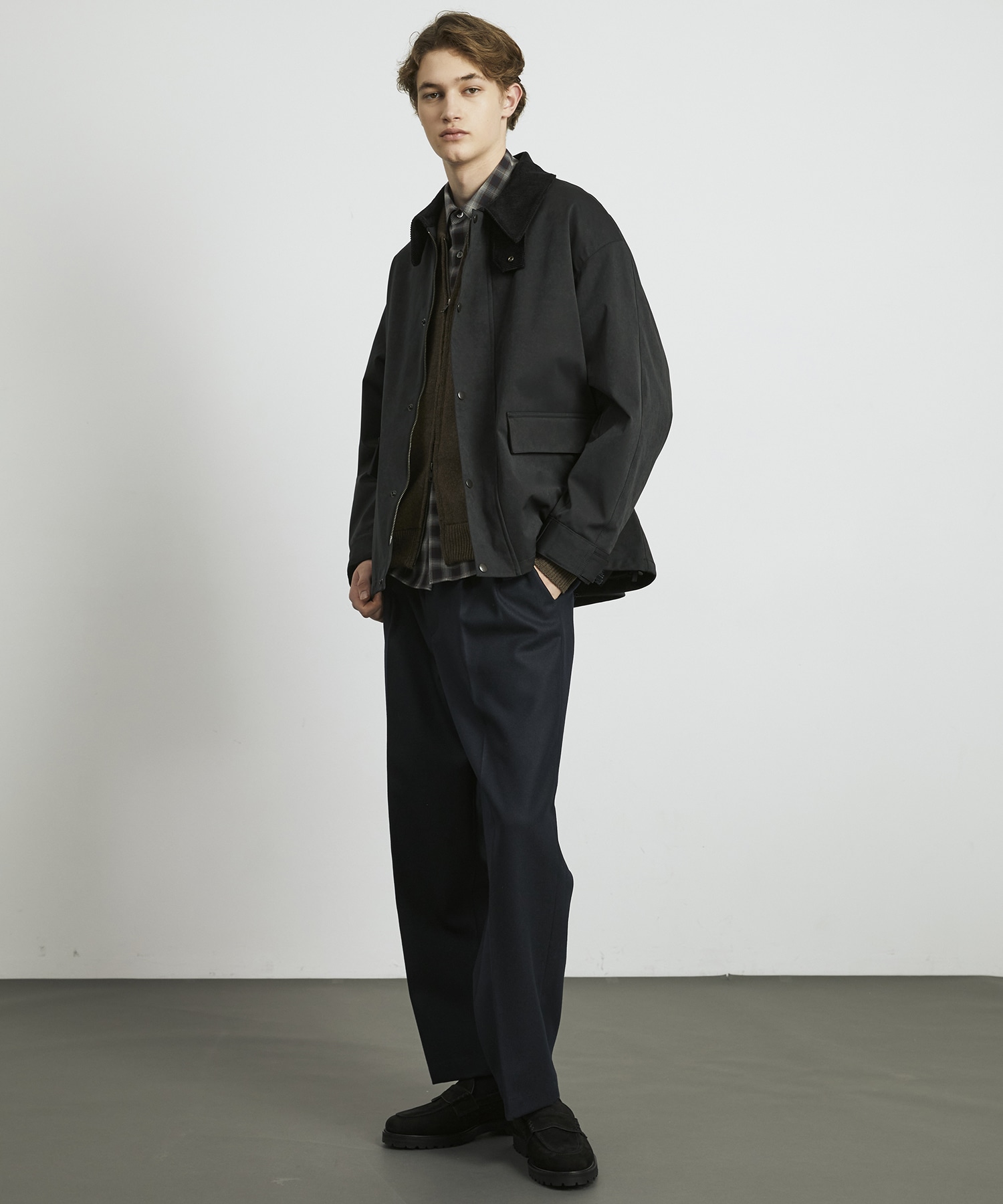 DRY WOOL オンブレチェックシャツ