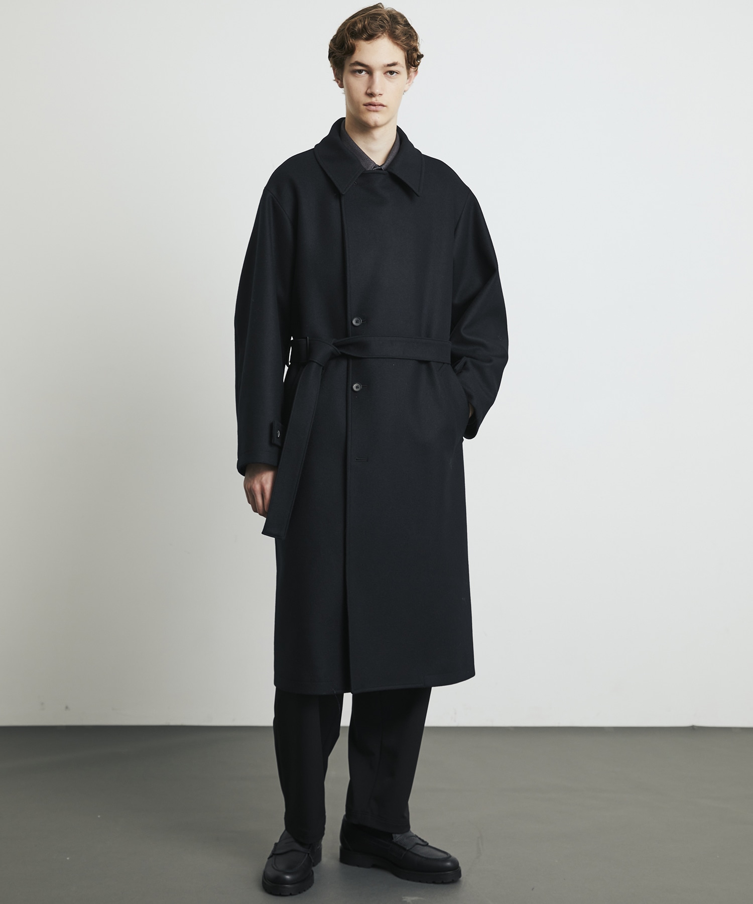 【新品】超撥水SUPER140S 2way スタンドコート サイズ1 残りわずか〉超撥水 SUPER 140's 2way スタンドコート(1 BLACK