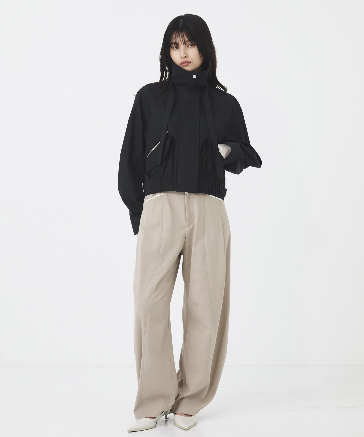 〈残りわずか〉【WEB限定｜セットアップ対応】メランジノッチベルトコクーンPT