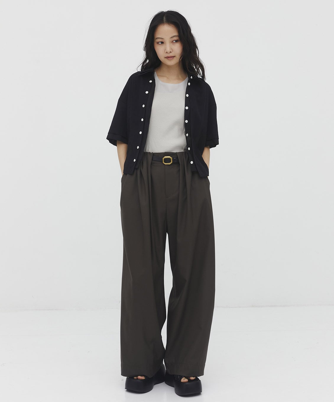 Super140s Summer Wool Relax Trousers