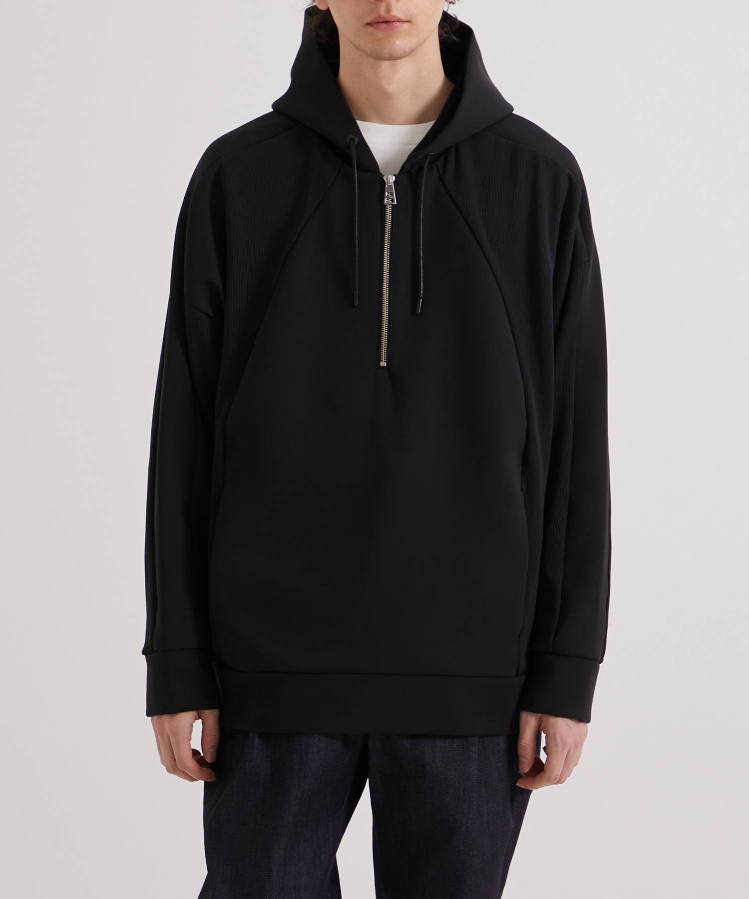 ハーフZIPコンビパーカー(1 BLACK): : メンズ｜UNITED TOKYO ONLINE STORE