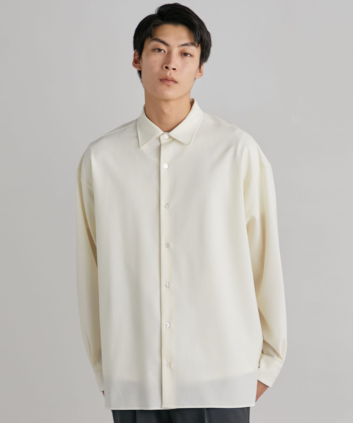 POWER STRETCH WOOL リラックスシャツ(1 IVORY): : メンズ｜UNITED ...