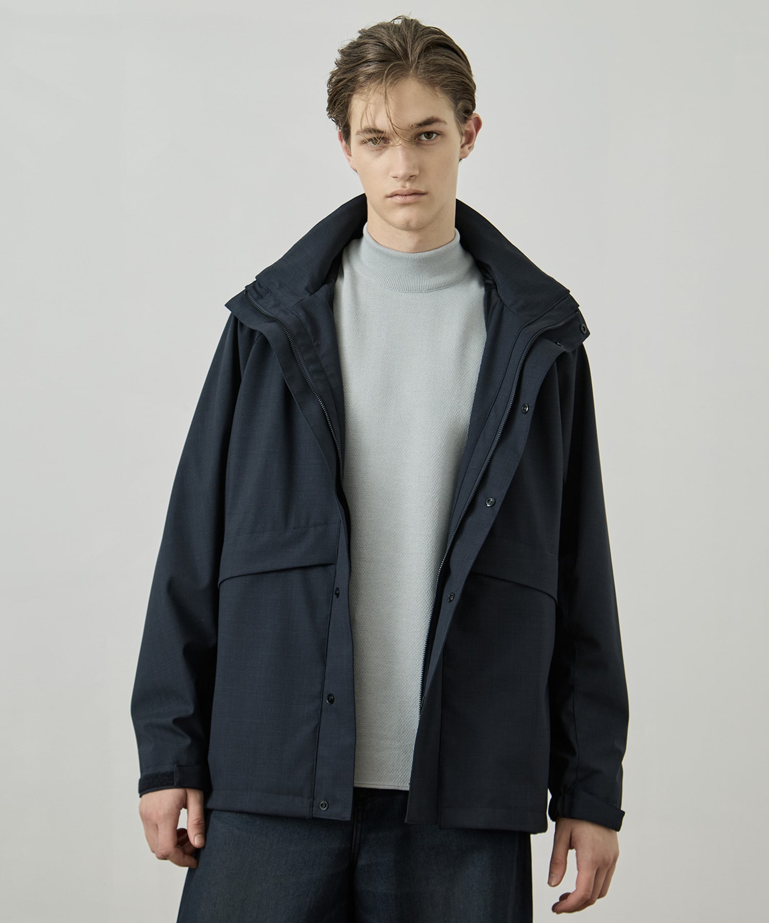 TECH WOOL 3レイヤー マウンテンブルゾン(1 DARK GREY): : メンズ