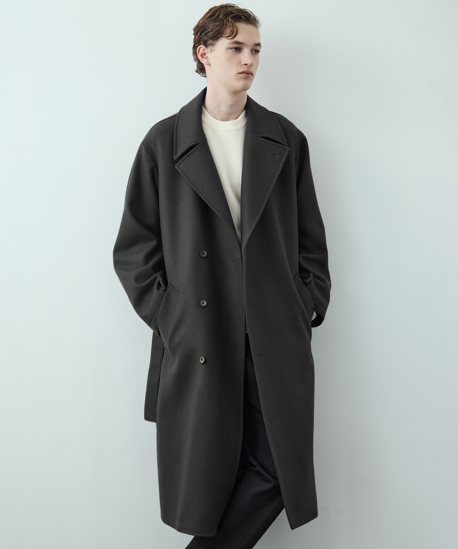超撥水 SUPER 140's 2way スタンドコート(1 DARK GREY