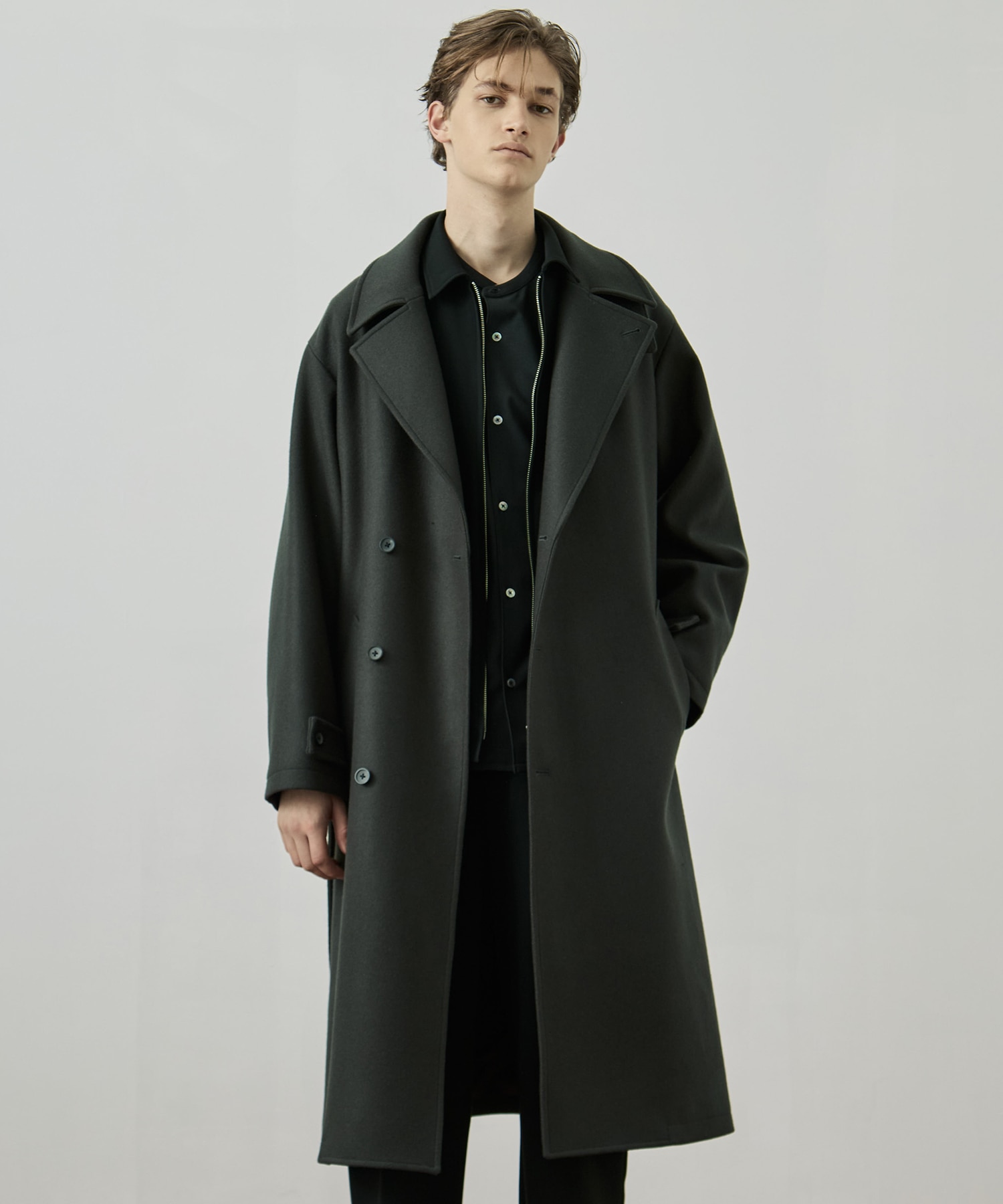 超撥水 SUPER 140's 2way スタンドコート(1 DARK GREY): : メンズ