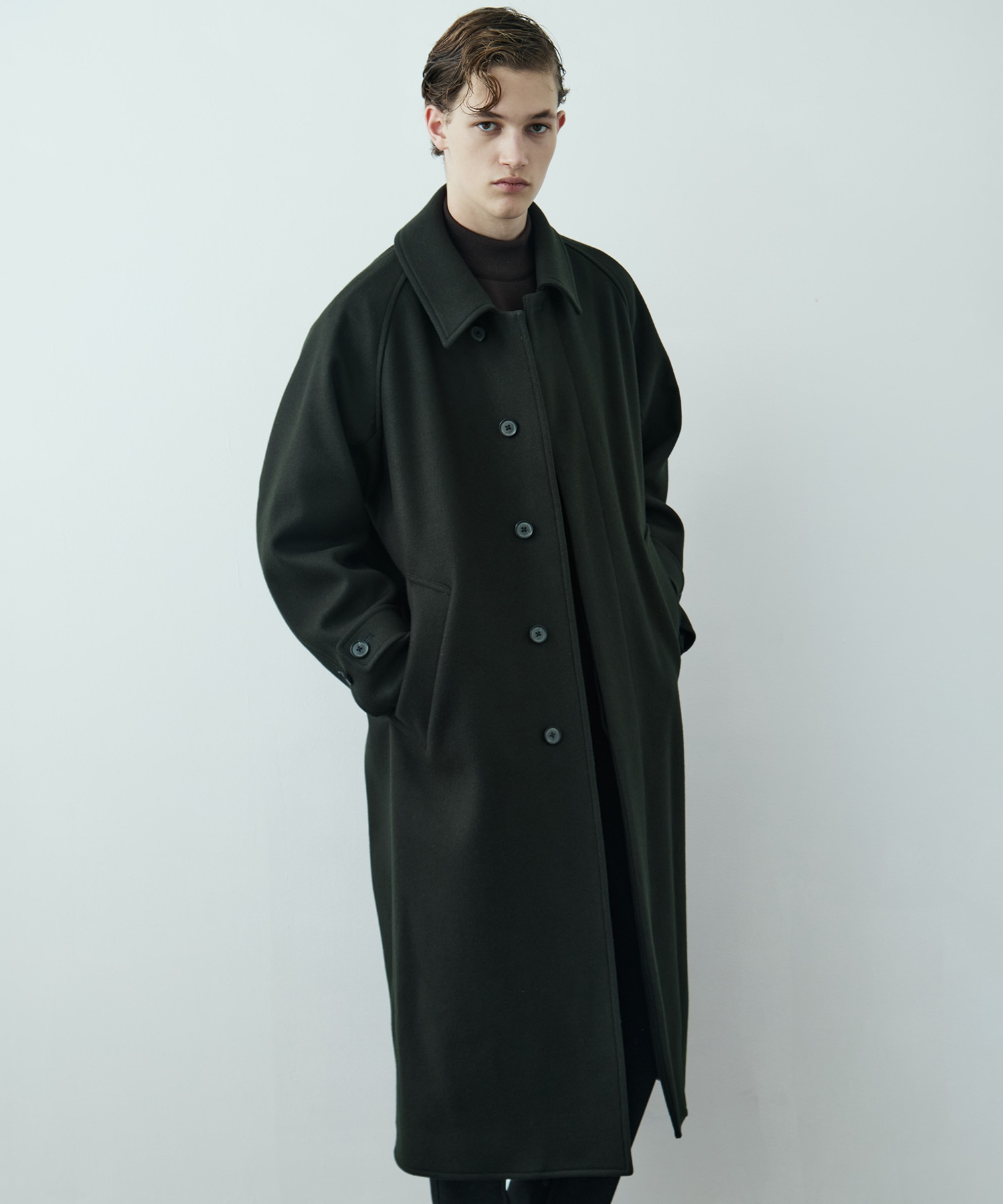 美品！ Super 140's UNITED TOKYO ステンカラーコート 超撥水SUPER140S ステンカラーコート(1 DARK GREY): : メンズ