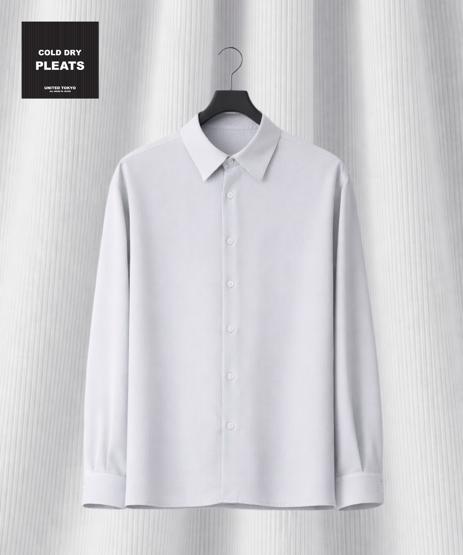 再入荷なし〉COLD DRY PLEATS レギュラーカラーシャツ(1 OFF WHITE