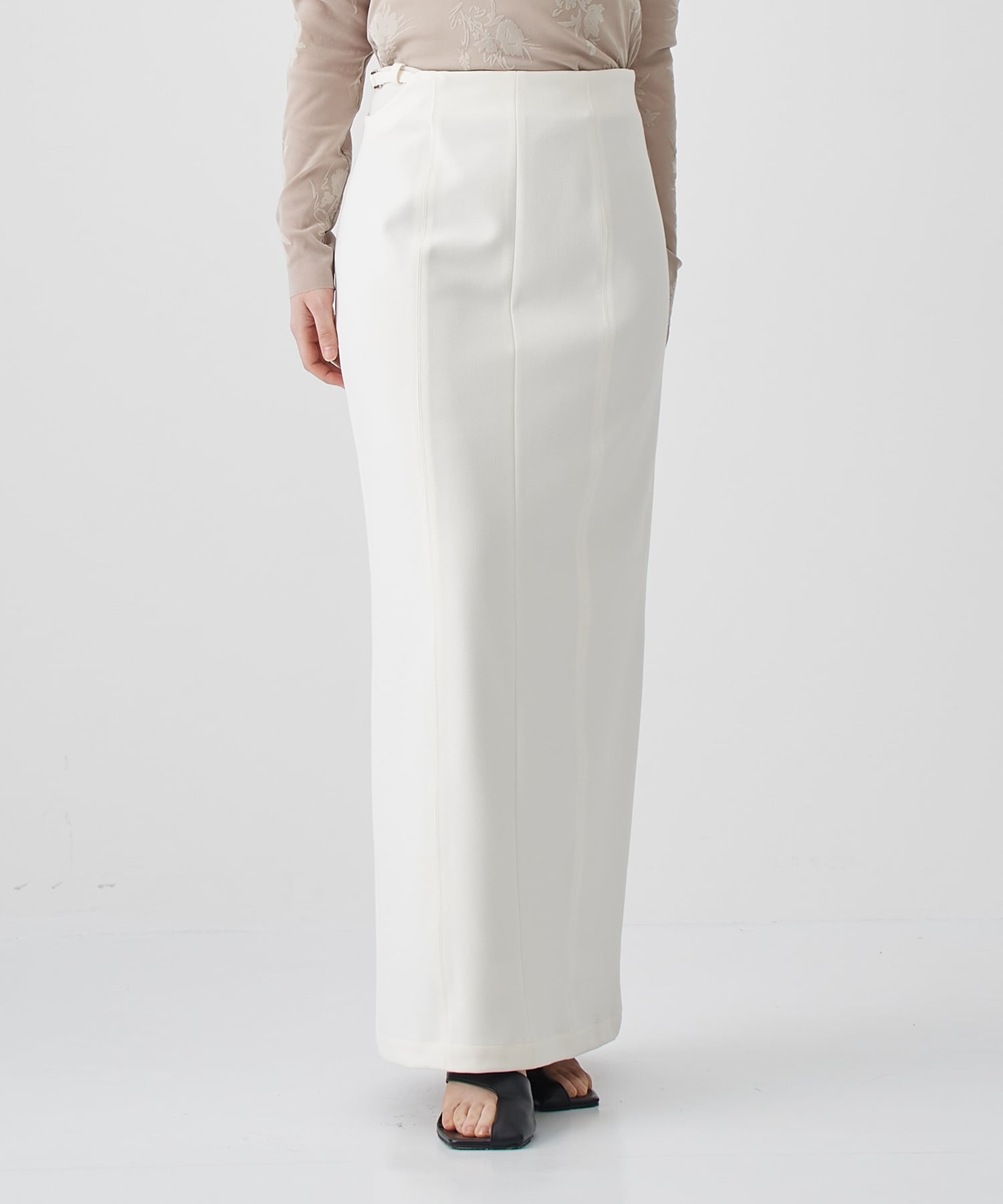 オーバースリットカットタイトスカート(1 OFF WHITE): : ウィメンズ 