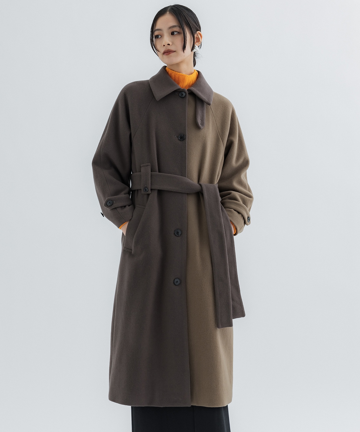 玄関先迄納品 15aw products universal チェック サイズ2 ロングコート