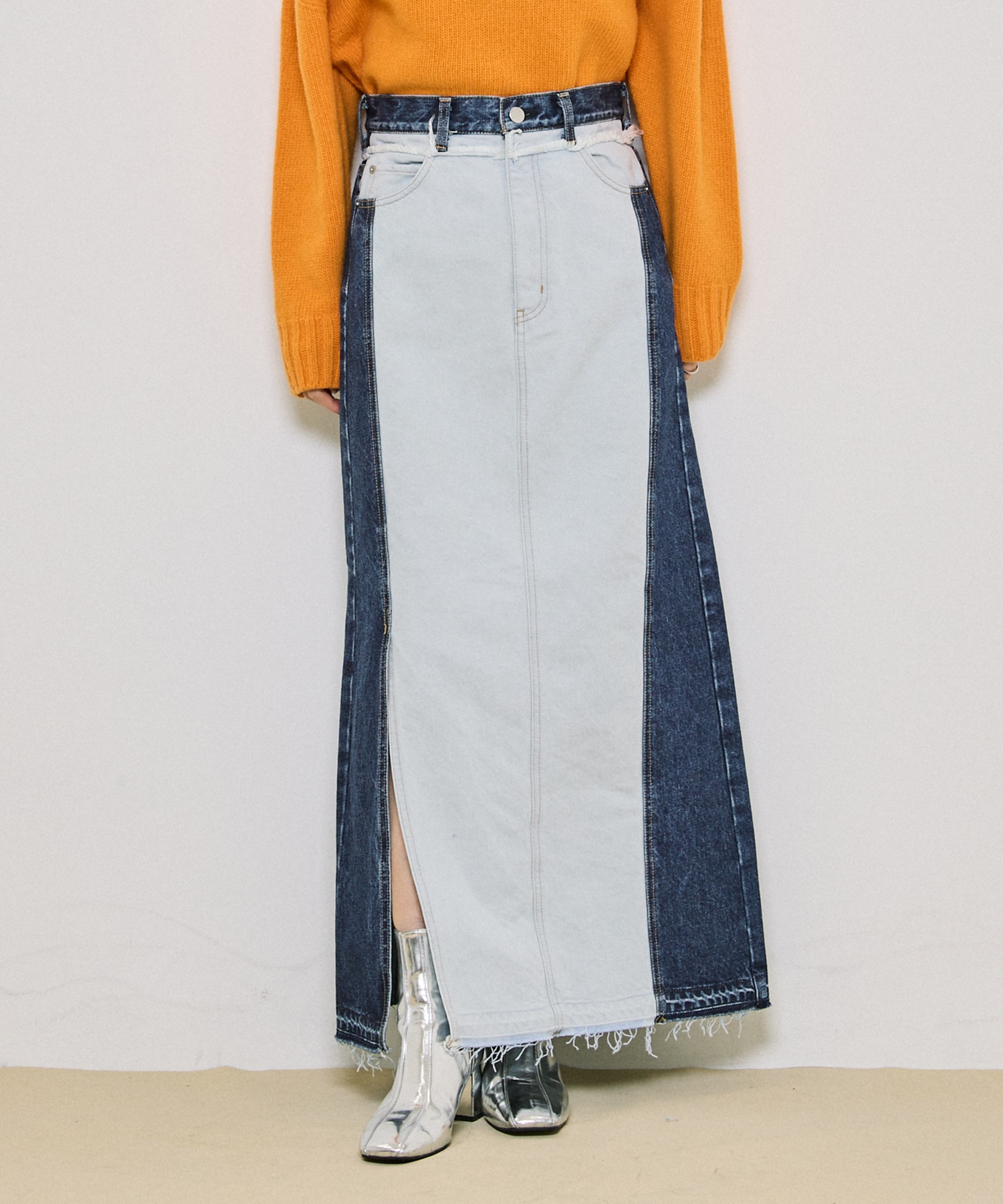 バイカラーデニムタイトスカート(1 BLUE): : ウィメンズ｜UNITED TOKYO 