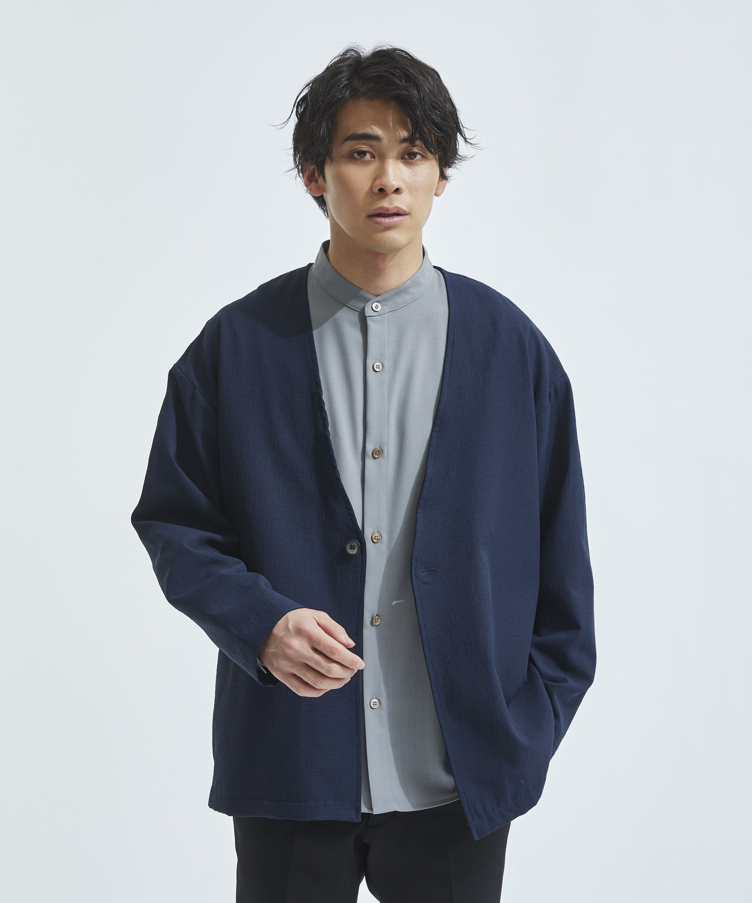 Aランク 定価13200円 UNITED ARROWS UASTノーカラーカーディガン