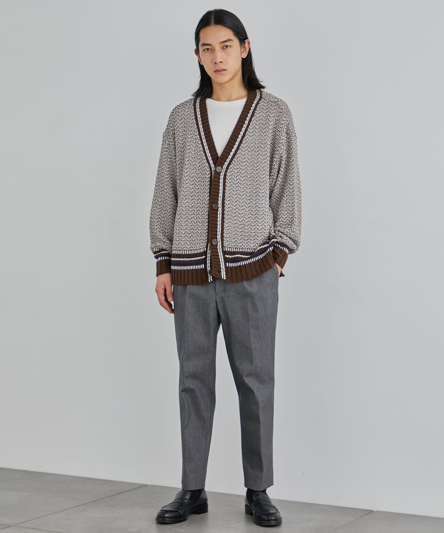 〈残りわずか〉5GGミックスカラーステッチカーディガン