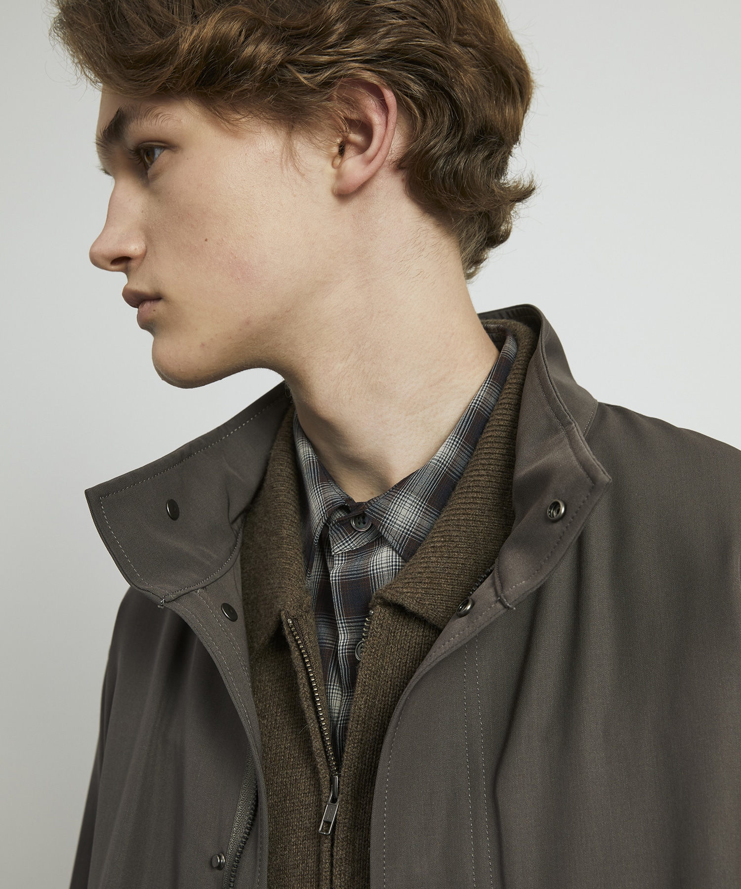 DRY WOOL オンブレチェックシャツ