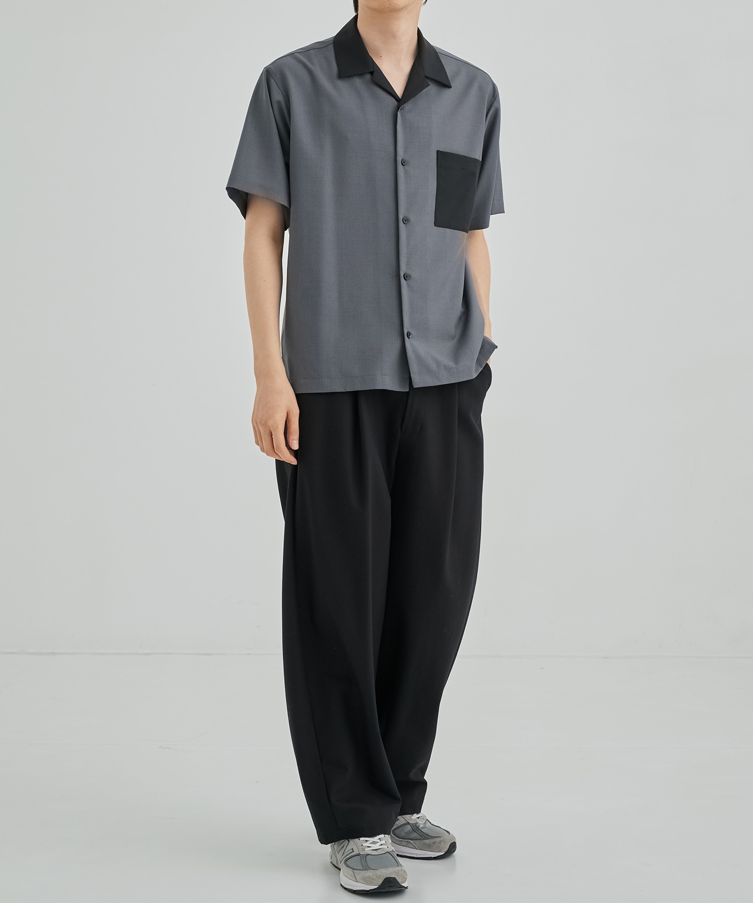 SUMMER WOOL オープンカラーシャツ