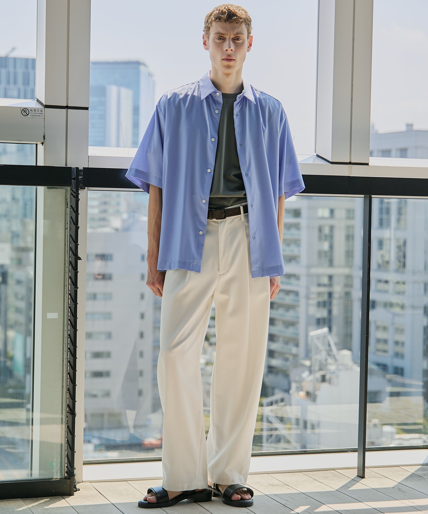 【一部店舗限定】DRY RAYON ストライプショートスリーブシャツ