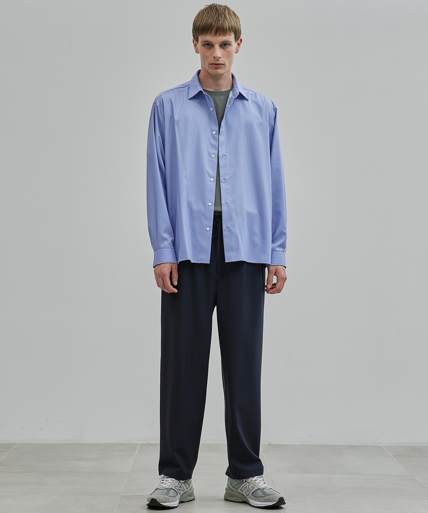 DRY RAYON ストライプリラックスシャツ