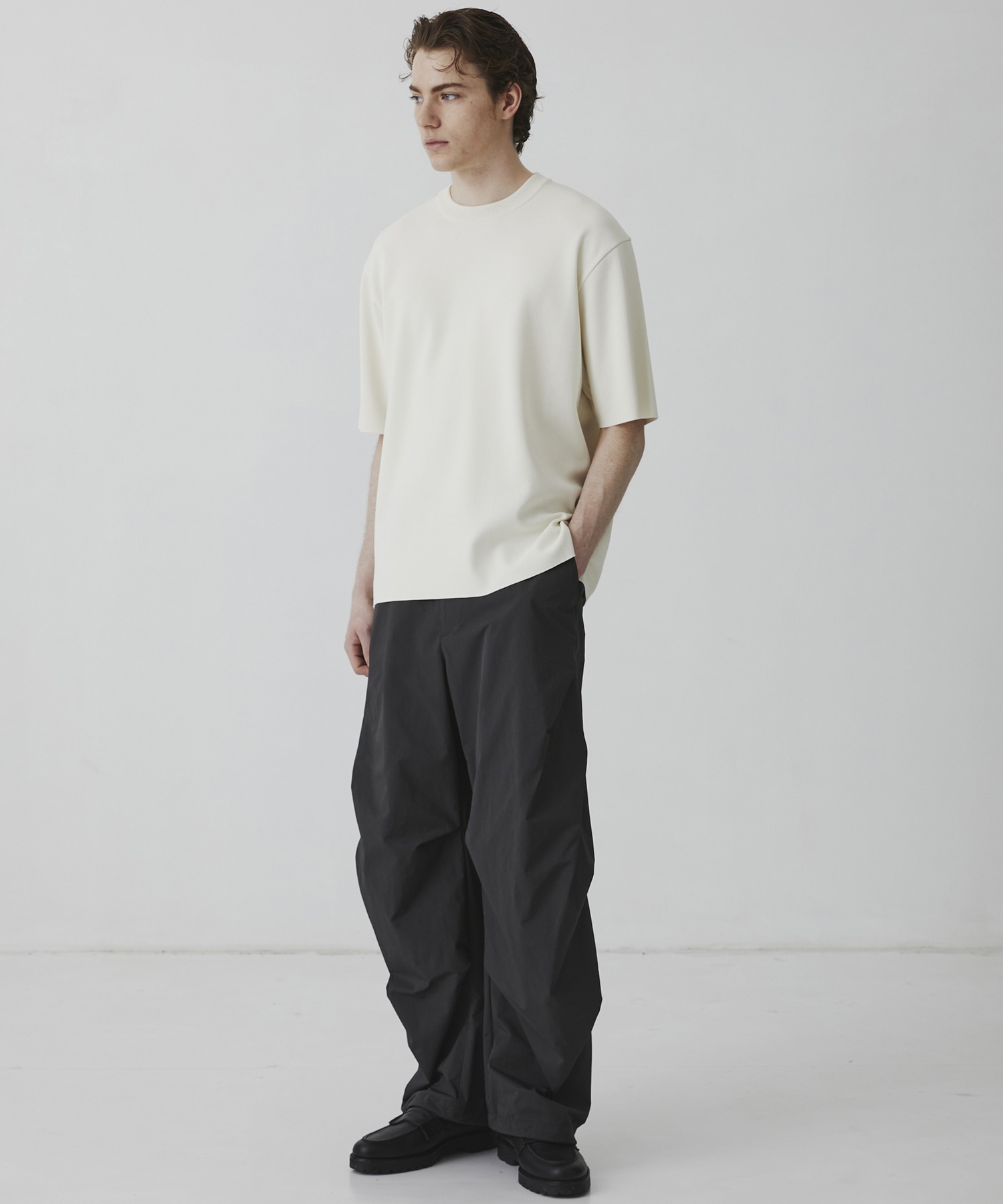 18G サーブルストレッチクルーネックニットTEE