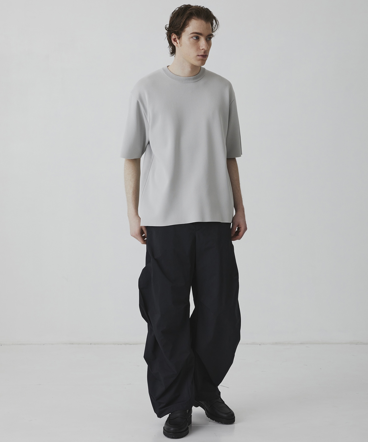 18G サーブルストレッチクルーネックニットTEE