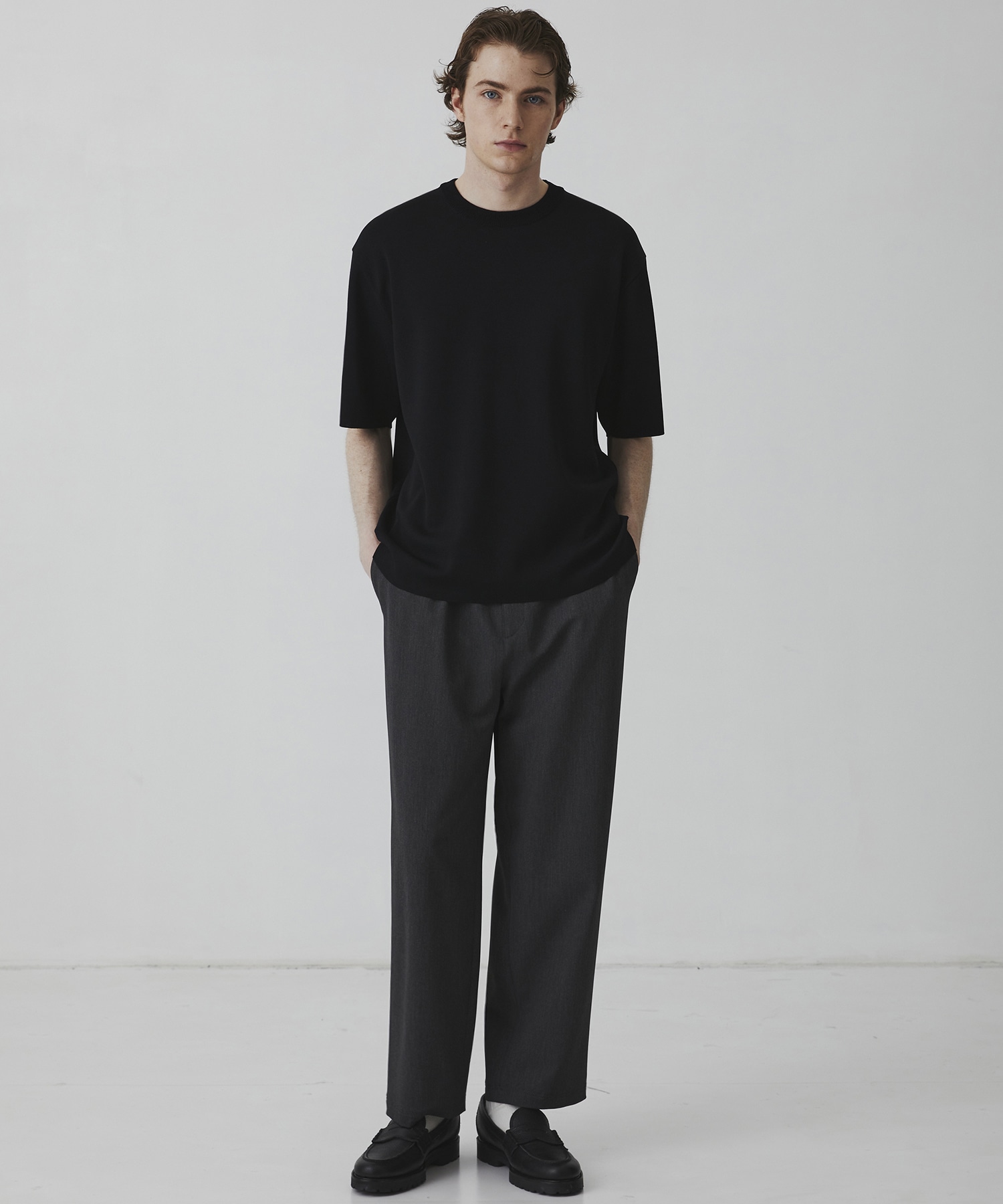18G サーブルストレッチクルーネックニットTEE