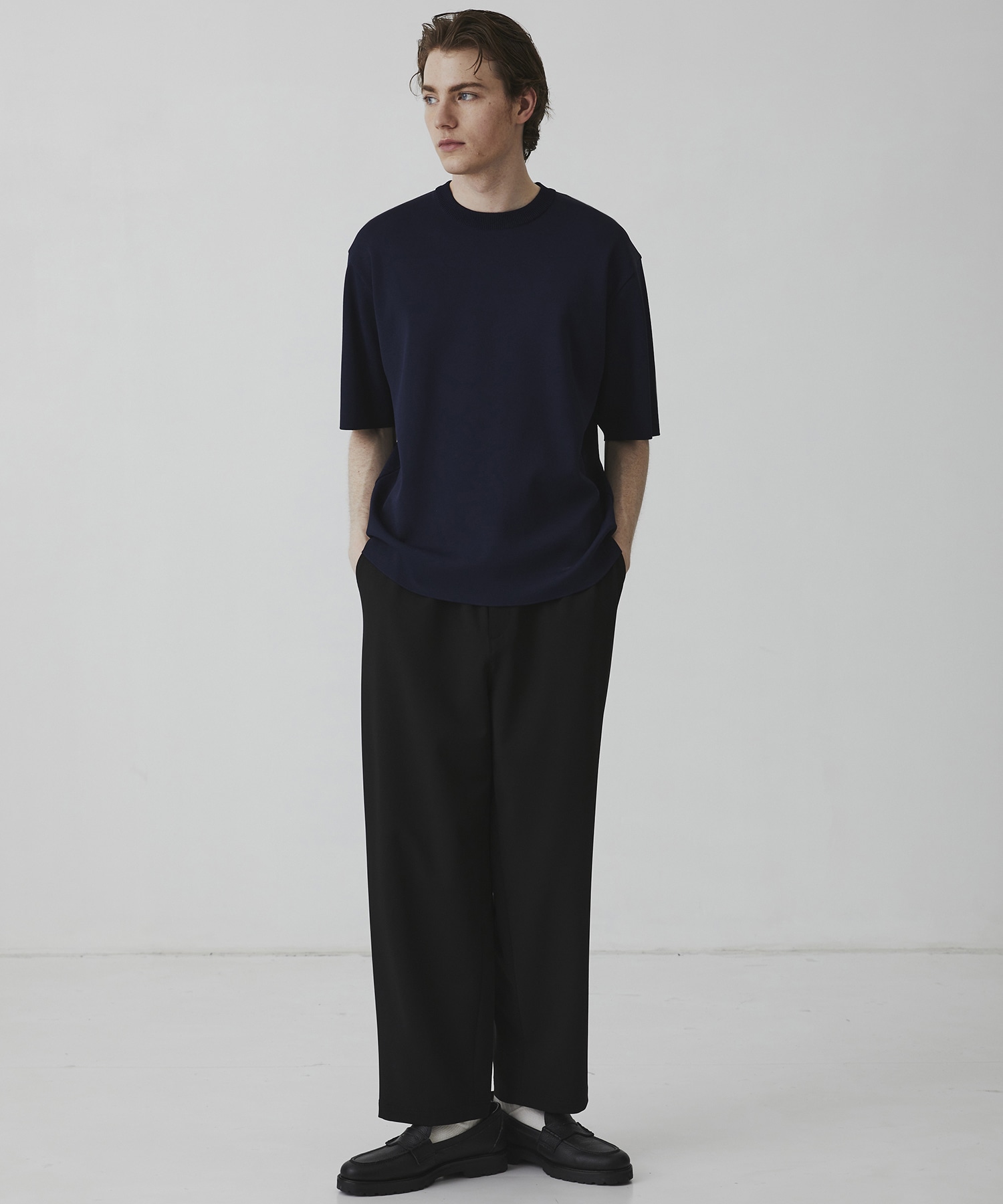 18G サーブルストレッチクルーネックニットTEE