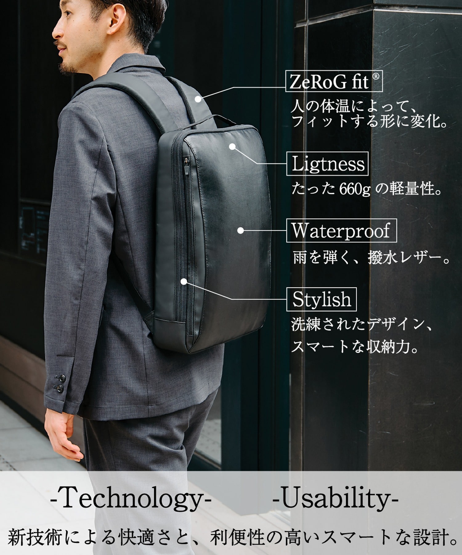 CF レザースマートバックパック