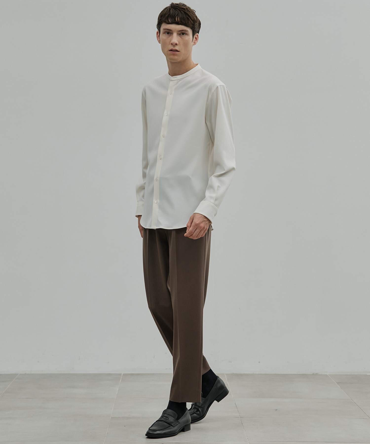 〈新発売〉Dry Twist バンドカラーシャツ