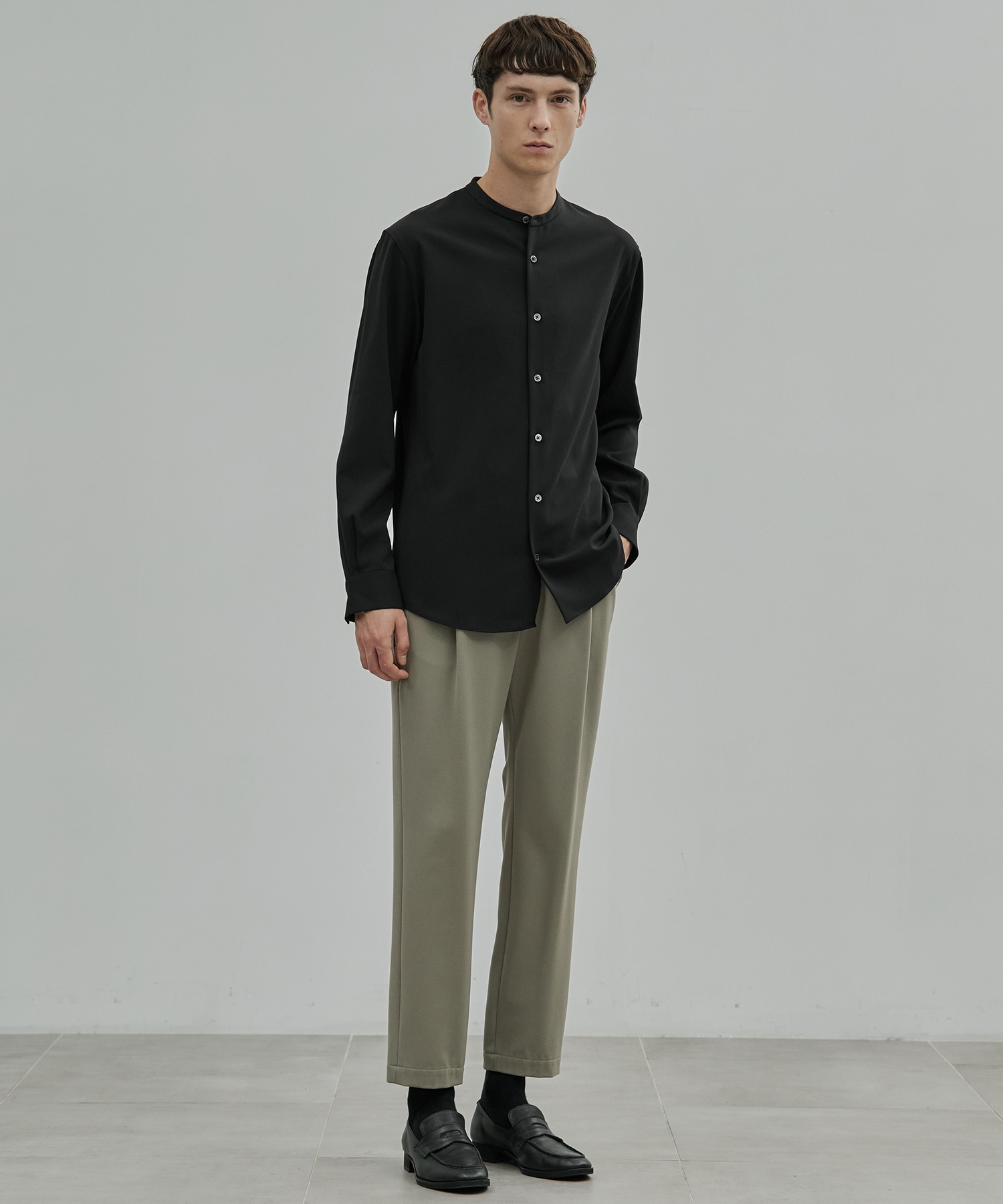 〈新発売〉Dry Twist バンドカラーシャツ