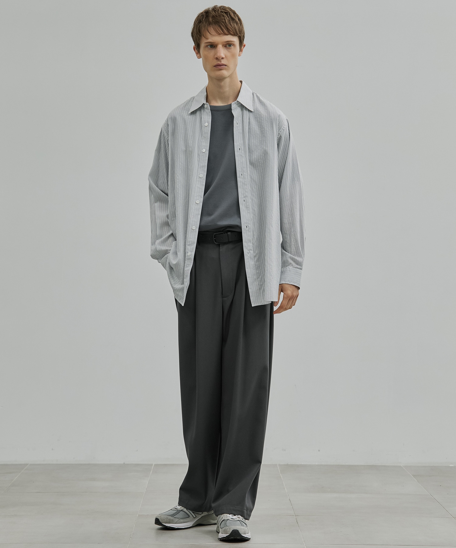 〈新発売〉SILK CUPRA STRIPE ロングスリーブシャツ