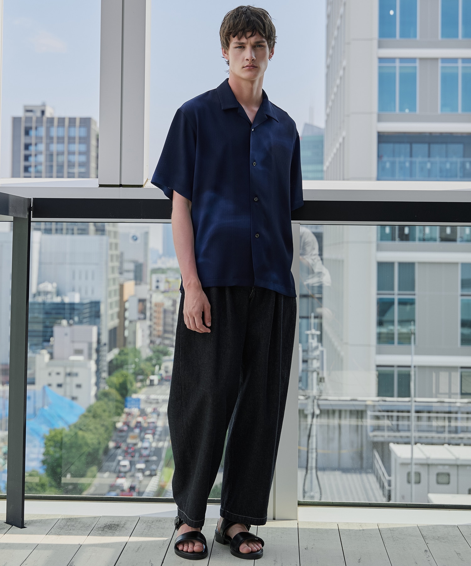 〈新発売〉COLD DRY GRADATION PLEATS オープンカラーシャツ