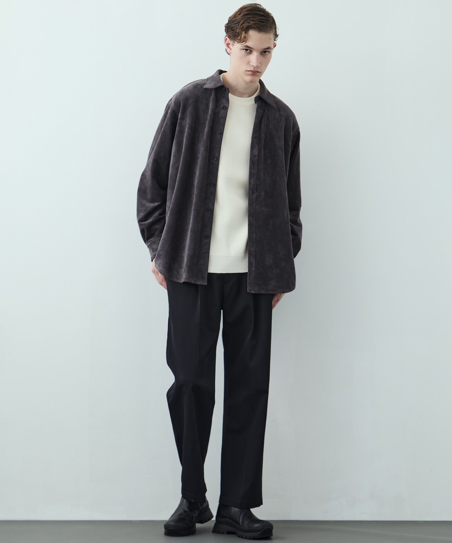 FEATHER SUEDE ロングスリーブシャツ