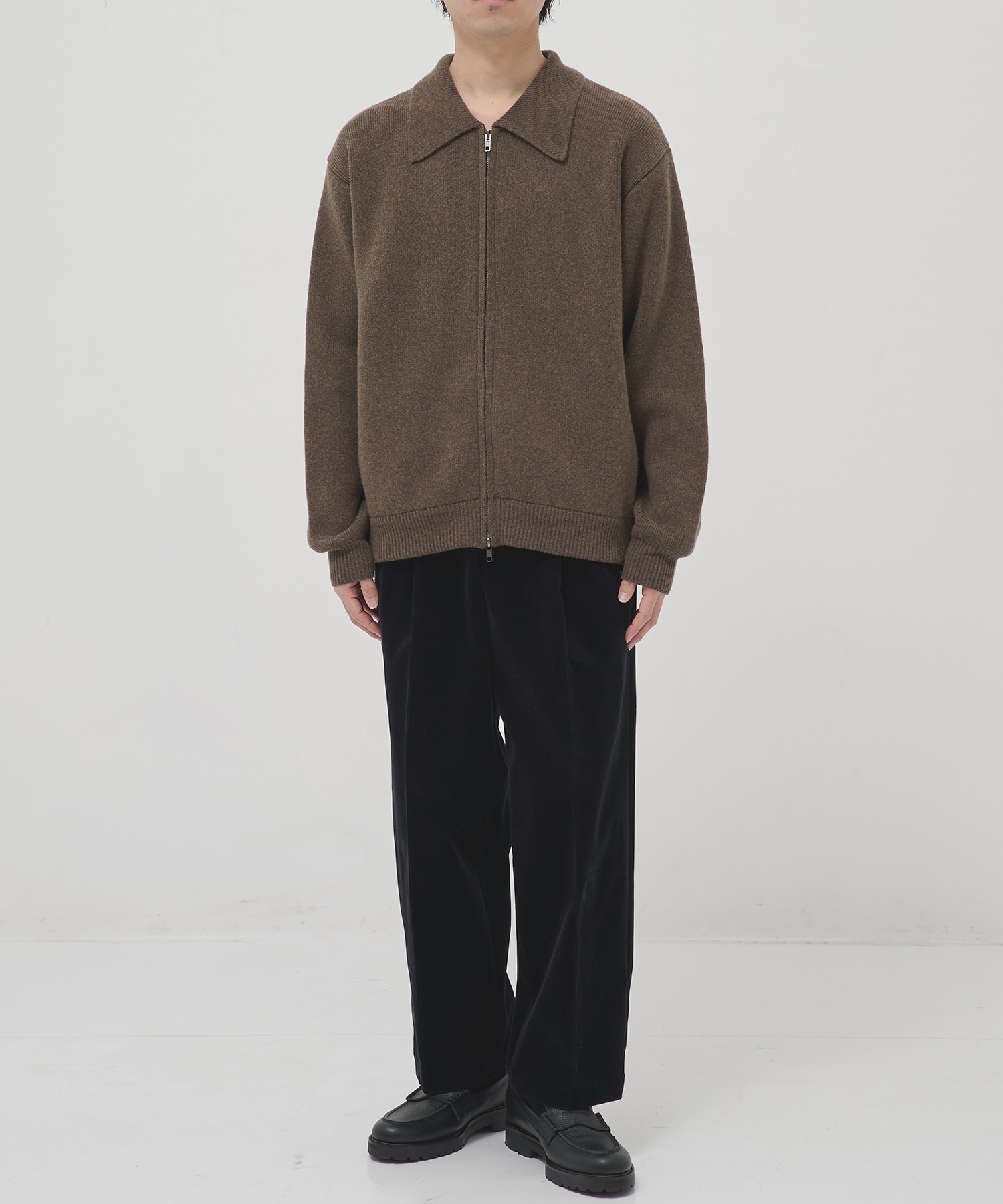 CASHMERE ニットジップブルゾン