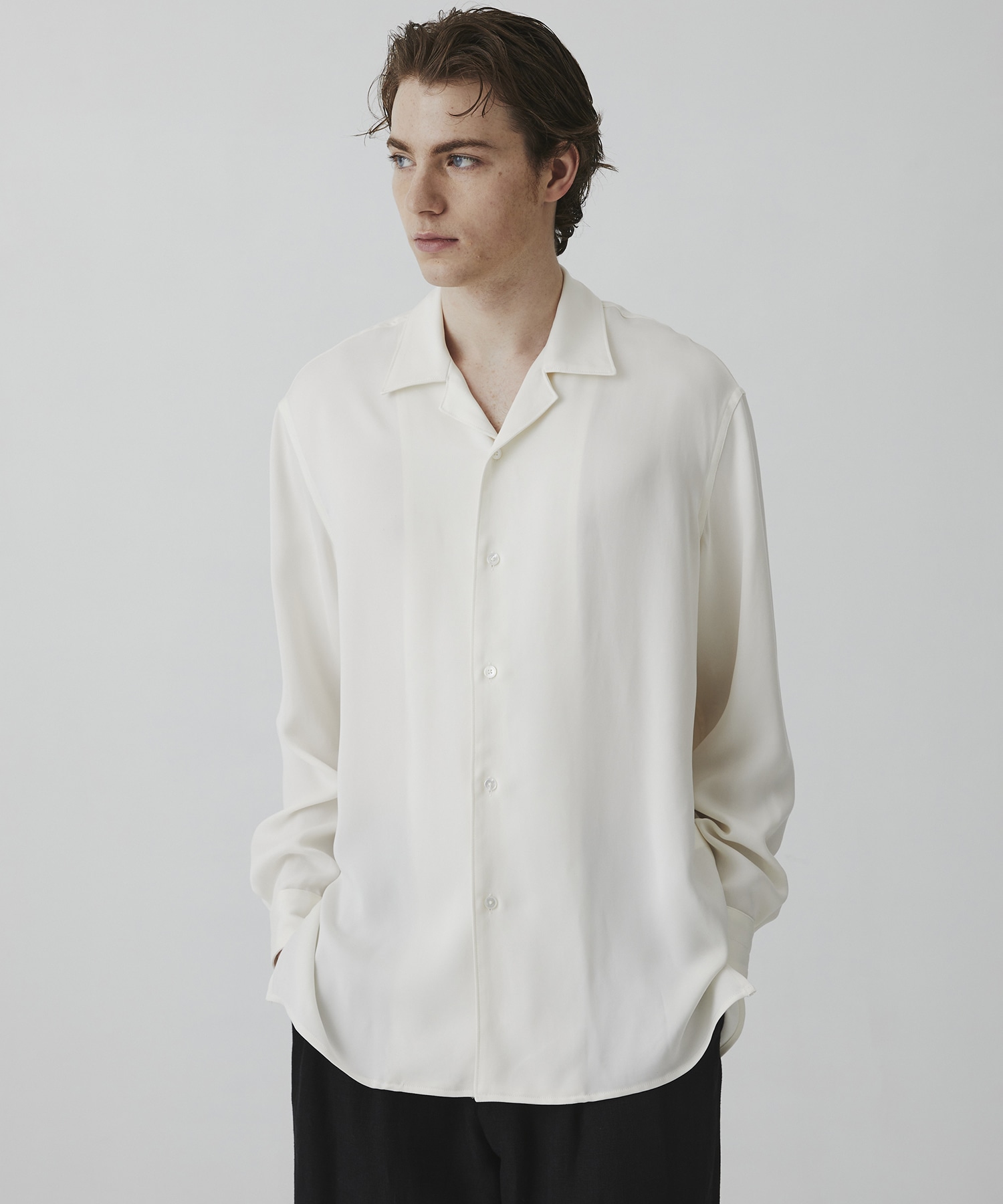 DOUBLE TWIST CUPRA オープンカラーシャツ