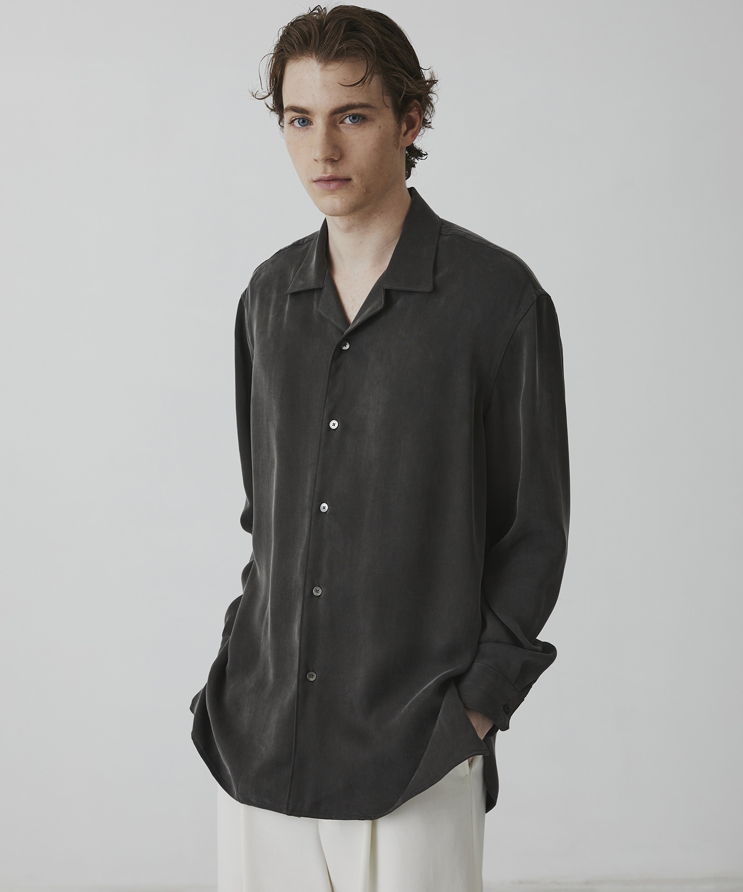 DOUBLE TWIST CUPRA オープンカラーシャツ